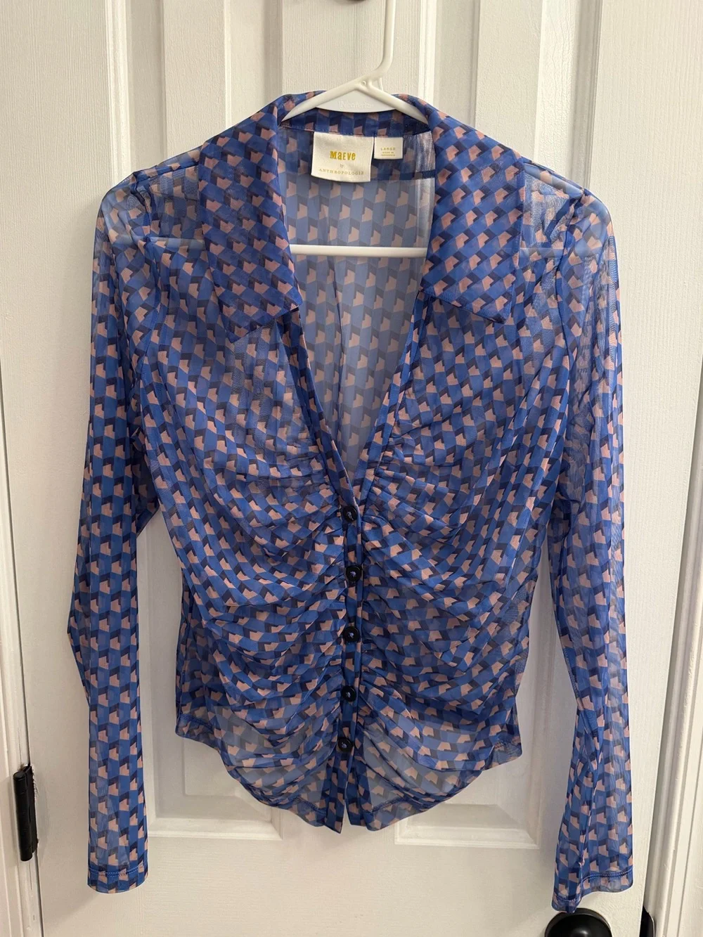 Maeve Button-Down Blouse - Size Large - Picture 4 of 7